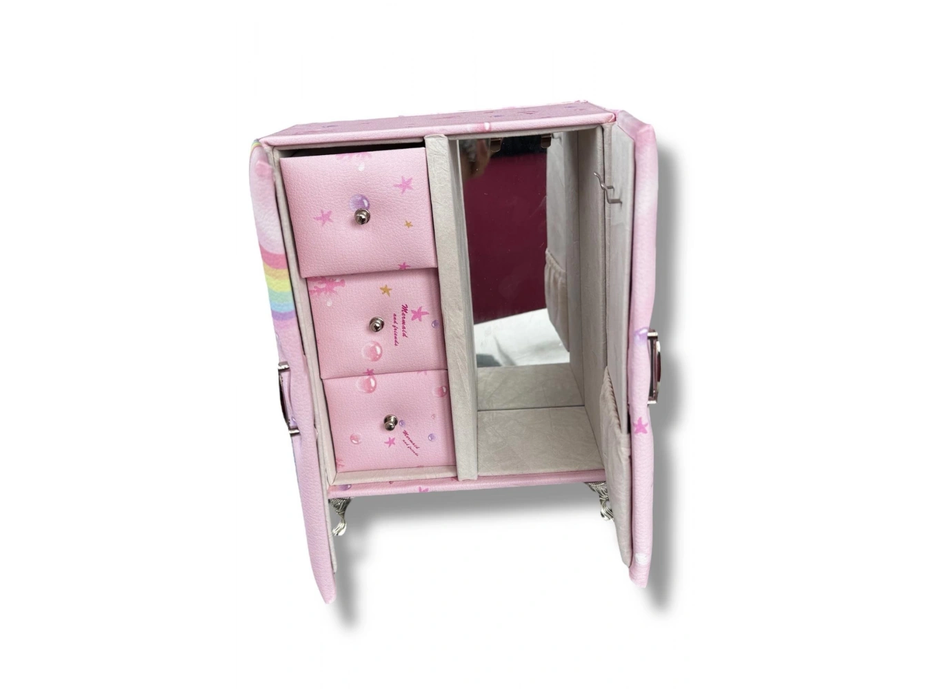 Pembe Renk Karışık Figürlü Takı Dolabı/Organizer