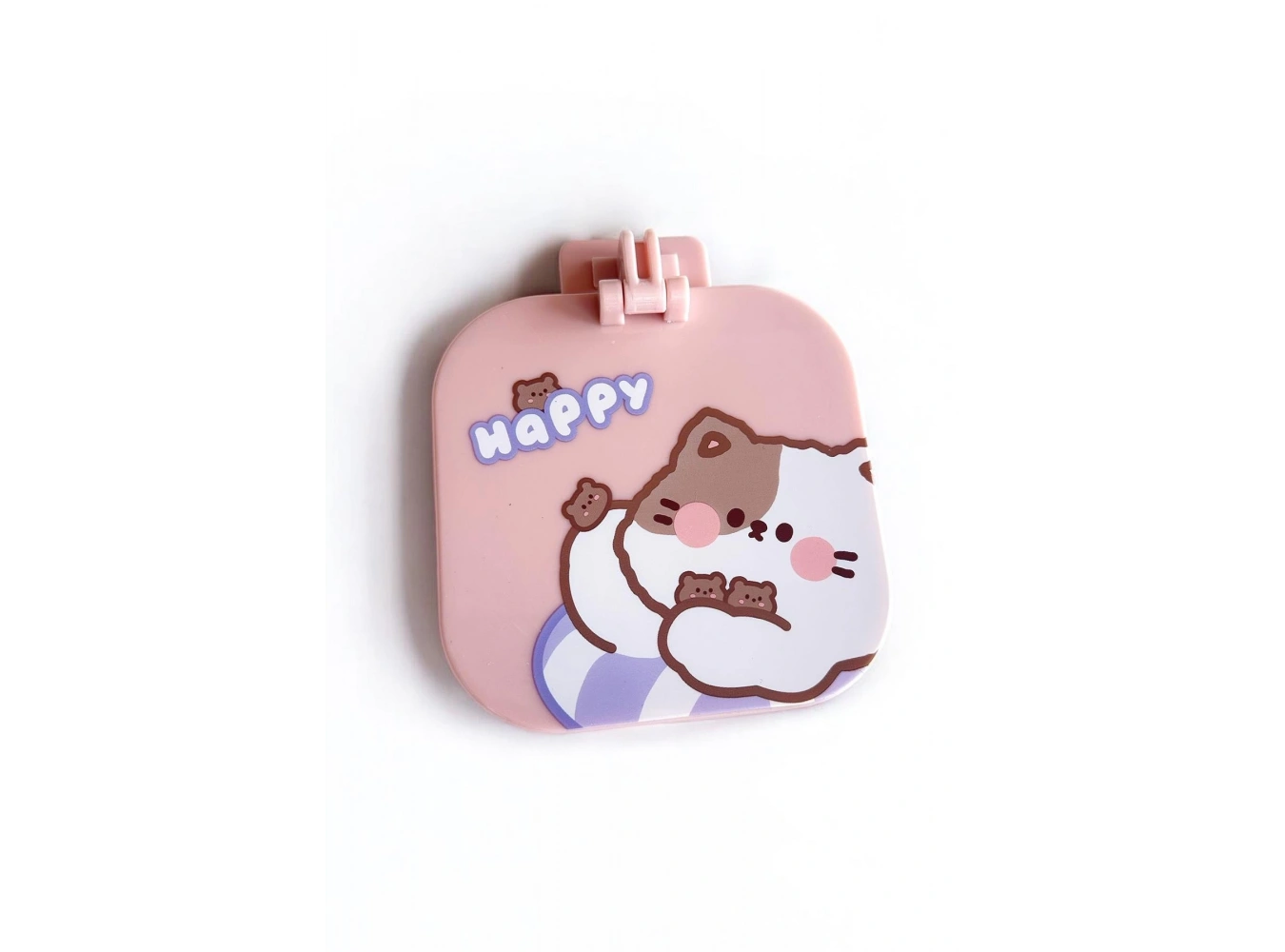 Pembe Renk Karışık Figürlü Tarak / Masa Aynası Set