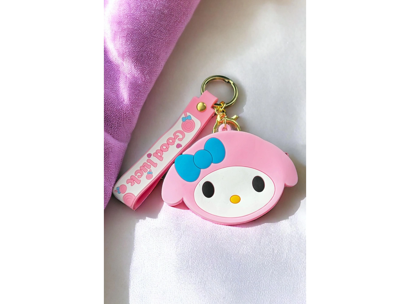 Pembe Renk Kedi Figürlü Anahtarlık/Cüzdan