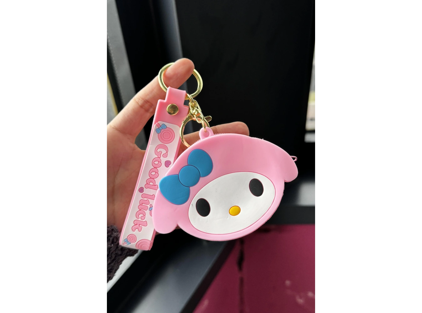 Pembe Renk Kedi Figürlü Anahtarlık/Cüzdan