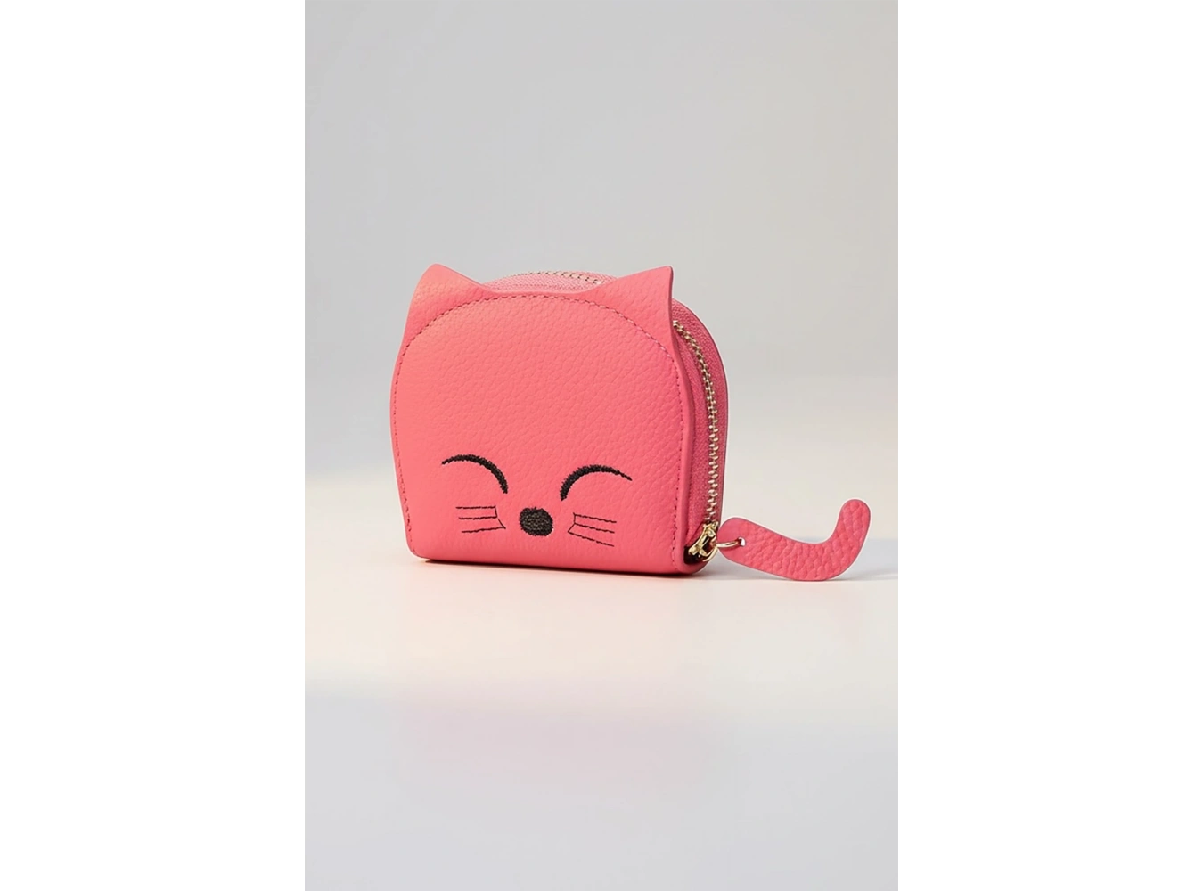 Pembe Renk Kedi Figürlü Cüzdan/Kartlık