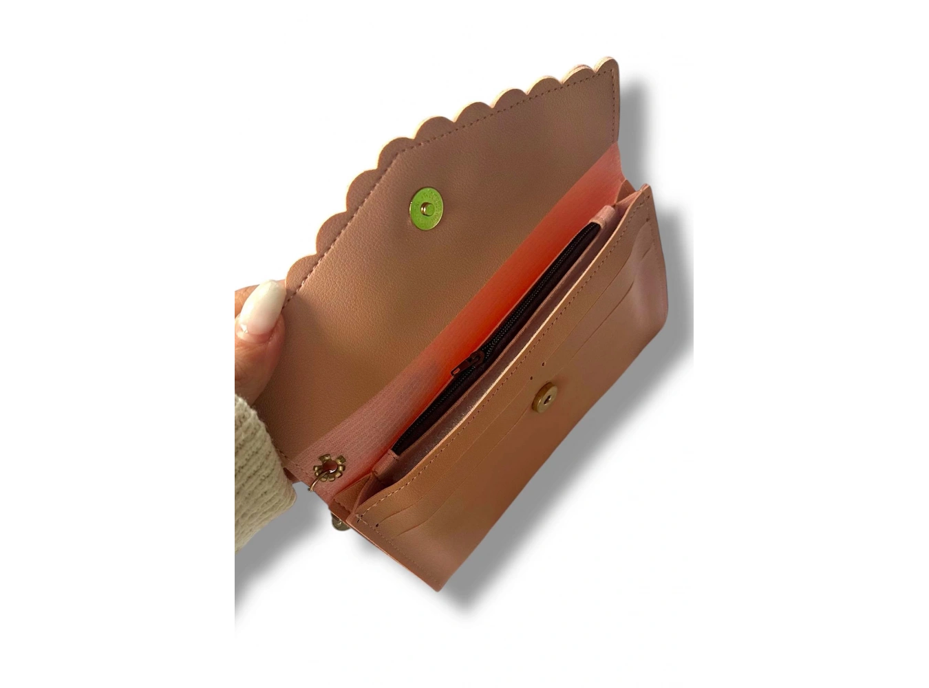 Pembe Renk Kedi Figürlü Deri Kadın Cüzdan