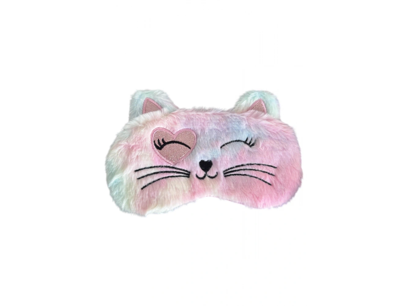 Pembe Renk Kedi Figürlü Peluş Uyku Bandı