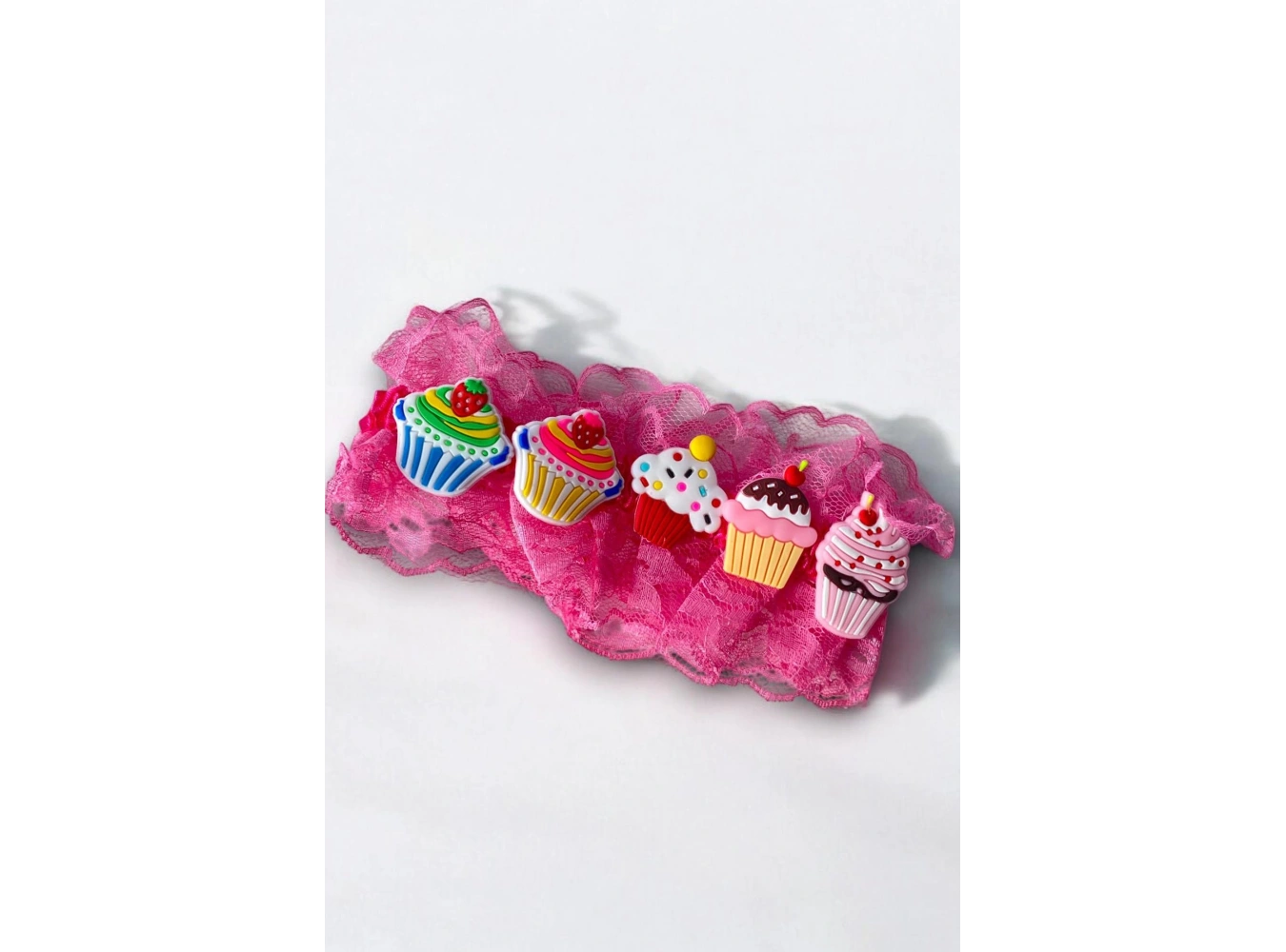 Pembe Renk Kek Figürlü Çocuk Saç Bandı
