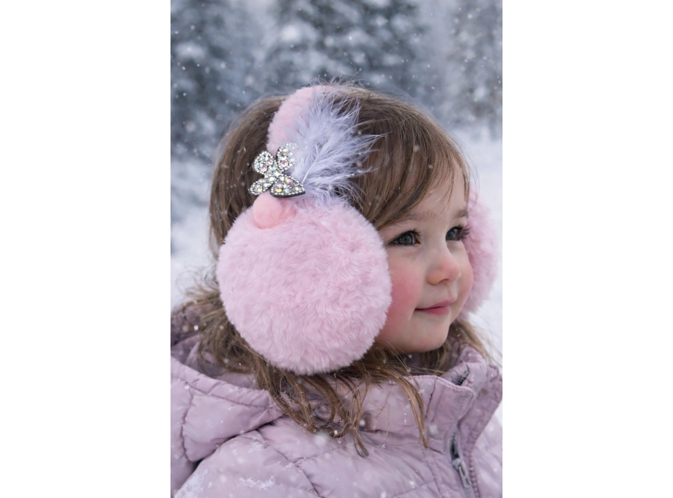 Pembe Renk Kelebek Detaylı Peluş Kulaklık