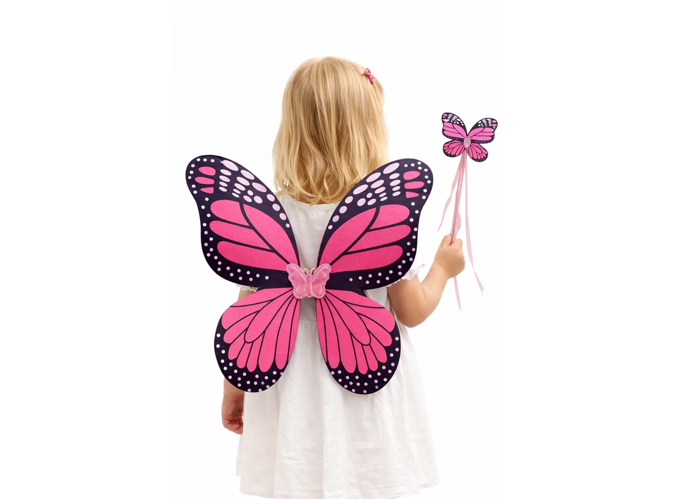 Pembe Renk Kelebek Figürlü Kanat / Asa Set