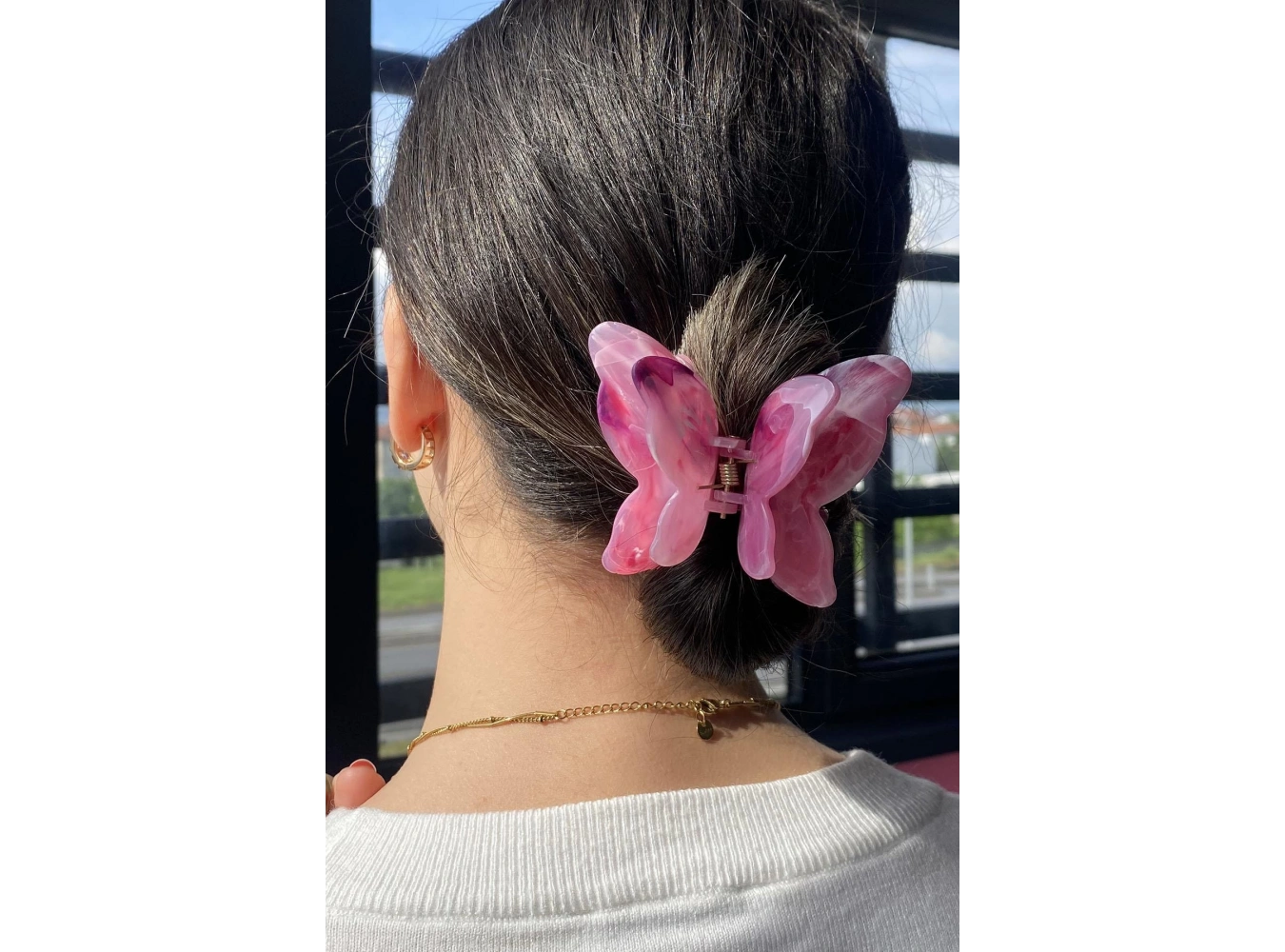 Pembe Renk Kelebek Figürlü Mandal Toka