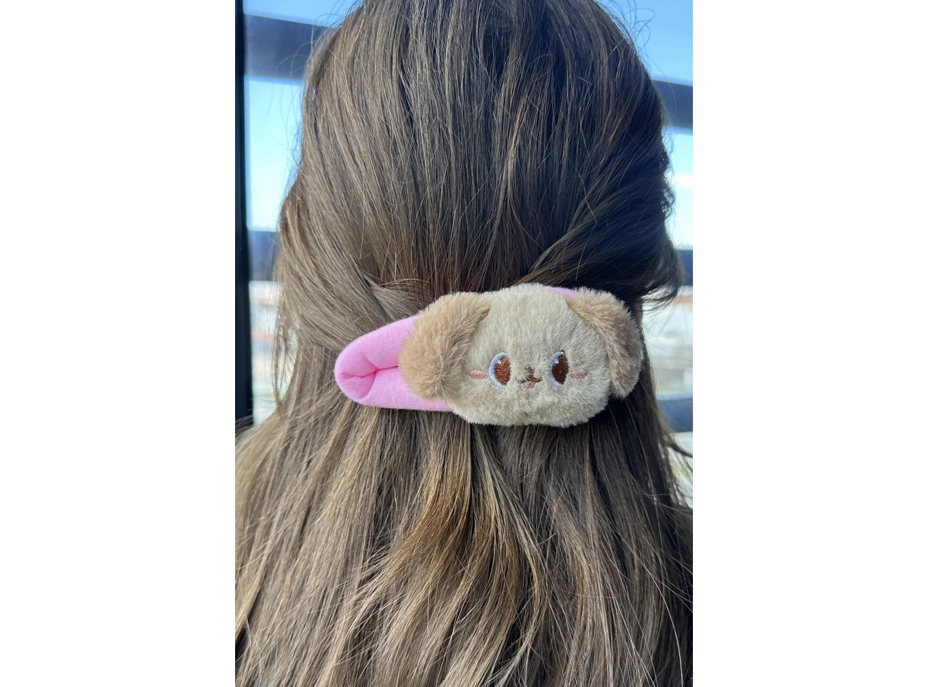 Pembe Renk Köpek Figürlü Yan Toka