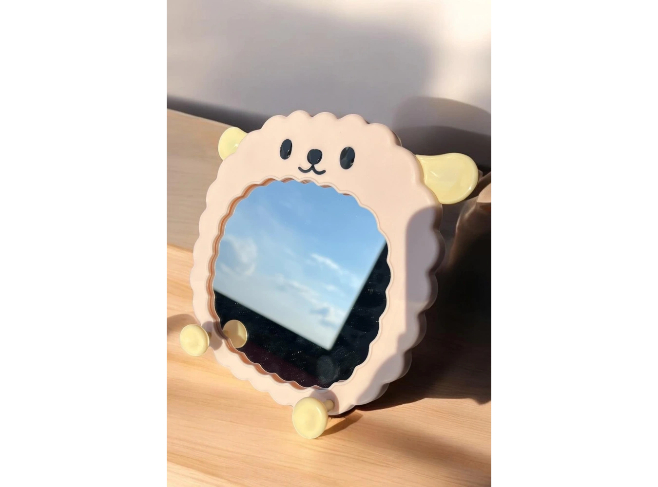 Pembe Renk Koyun Figürlü Masa Aynası