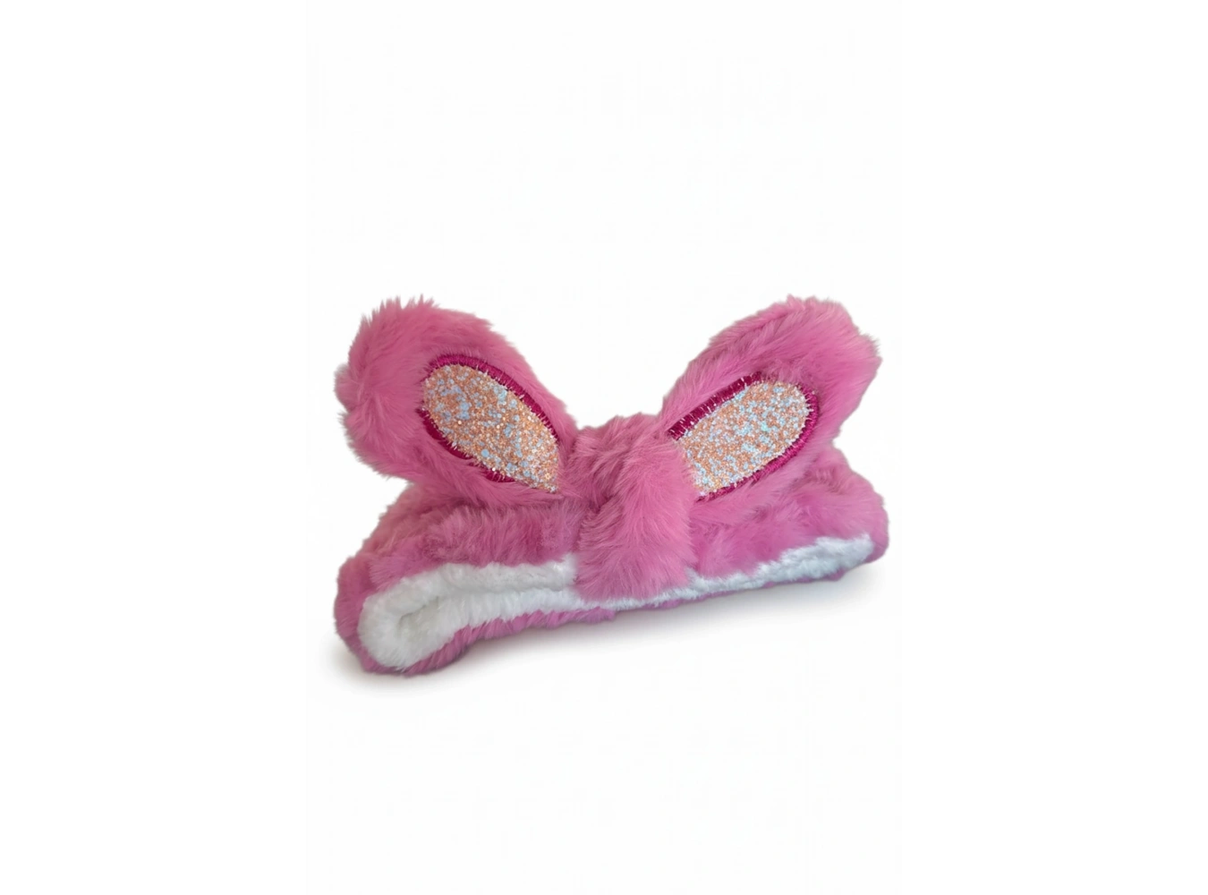 Pembe Renk Kulak Detaylı Peluş Saç Bandı
