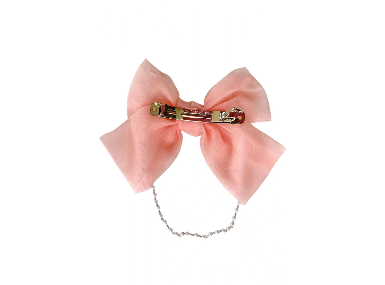 Pembe Renk Kurdele Figürlü İnci Detaylı Otomat Toka