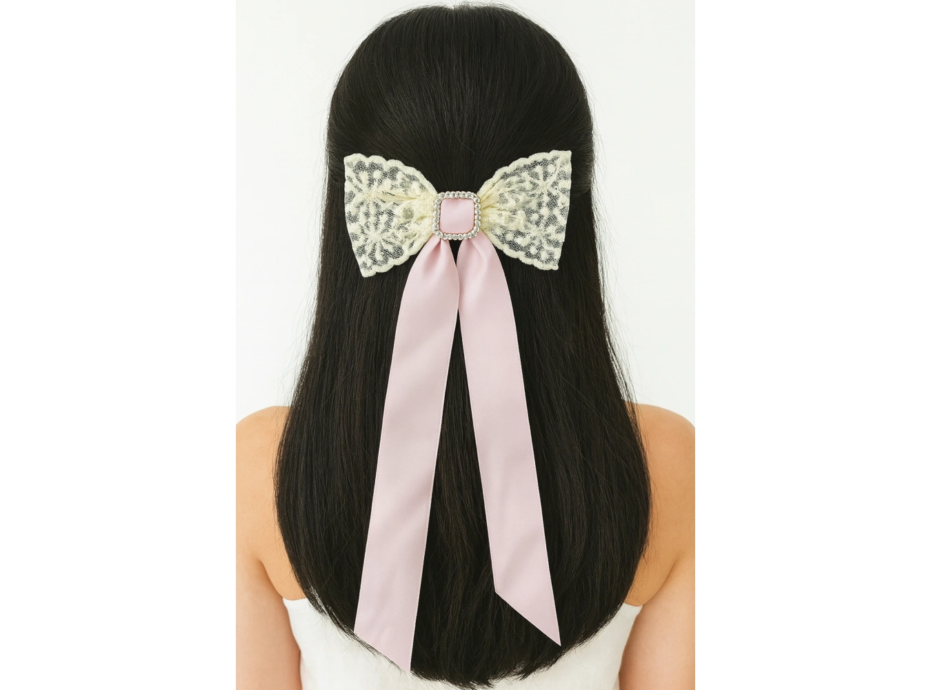 Pembe Renk Kurdele Figürlü Taş Detaylı Otomat Toka