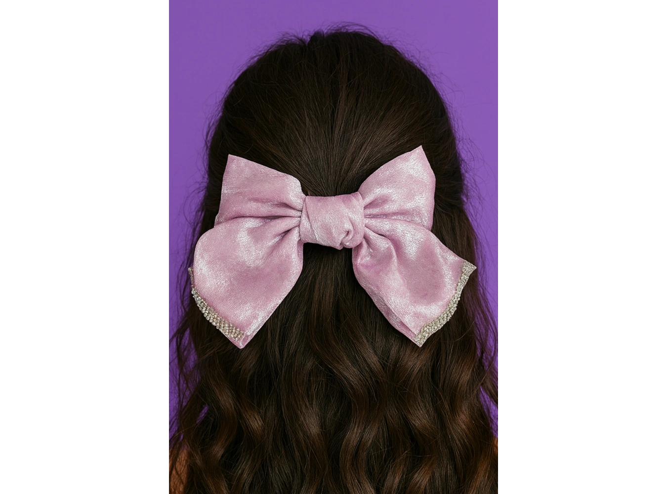 Pembe Renk Kurdele Figürlü Taş Detaylı Otomat Toka