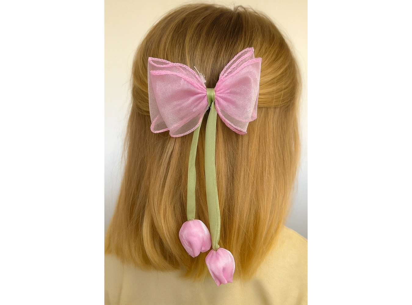 Pembe Renk Lale Figürlü Otomat Toka