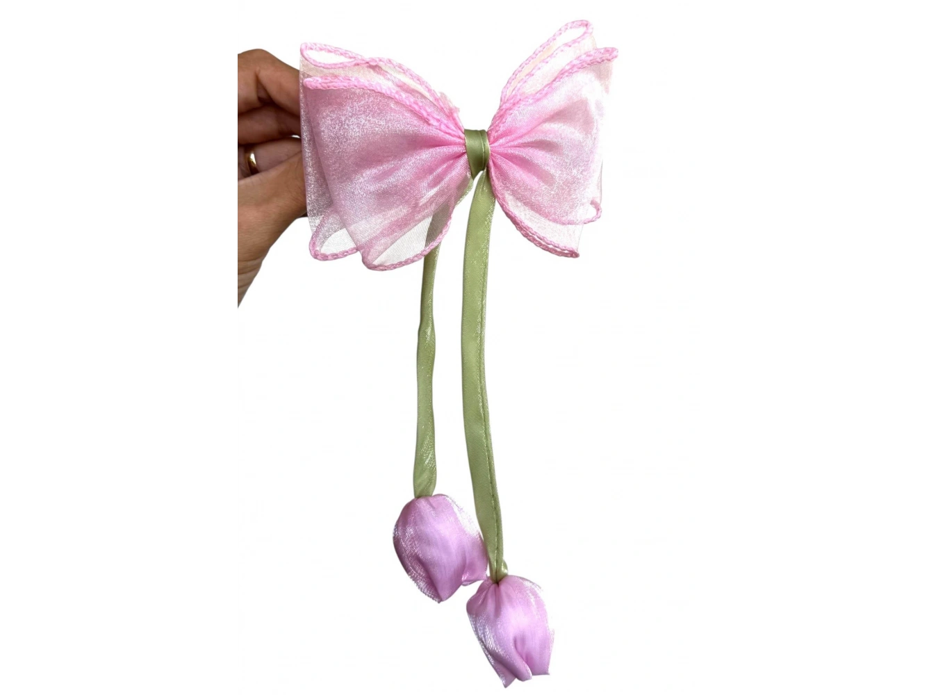 Pembe Renk Lale Figürlü Otomat Toka