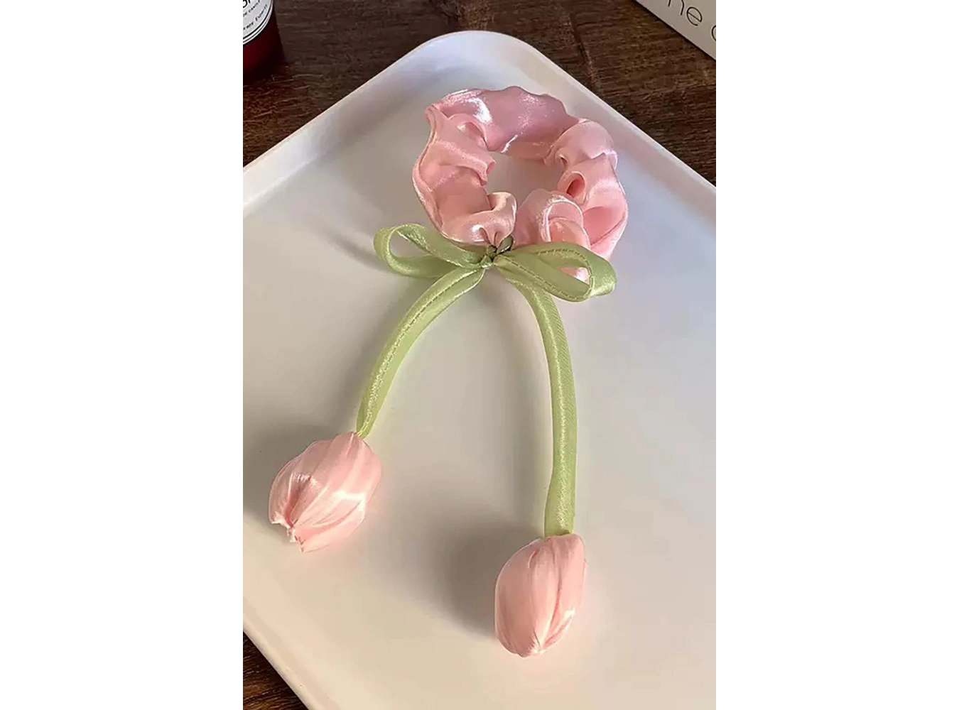 Pembe Renk Lale Figürlü Simit Toka