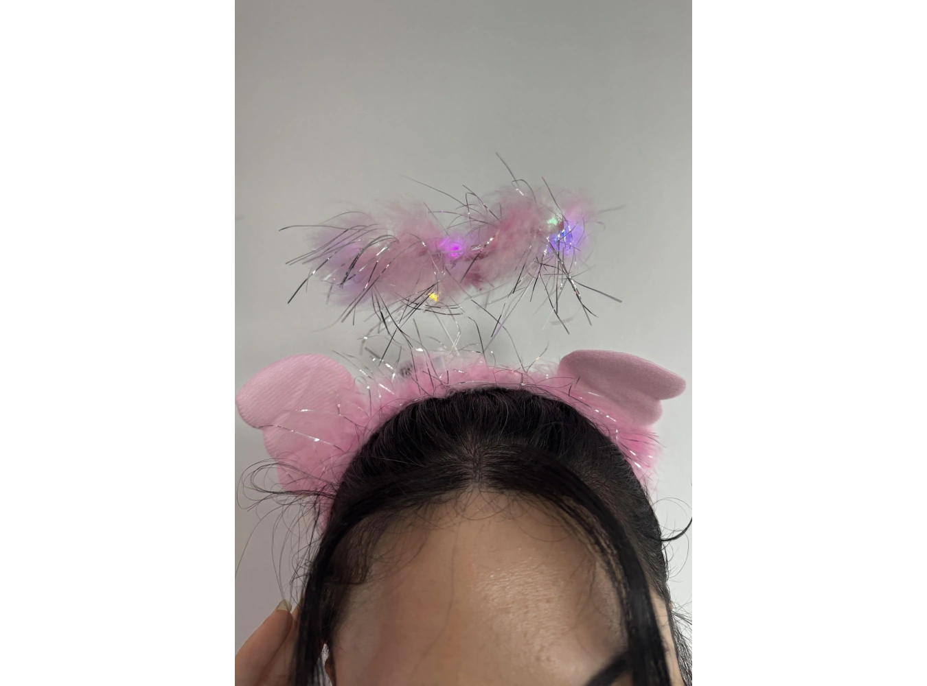 Pembe Renk Melek Figürlü Işıklı Taç