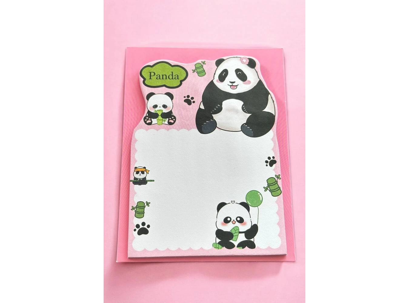 Pembe Renk Panda Figürlü Yapışkanlı Not Kağıdı