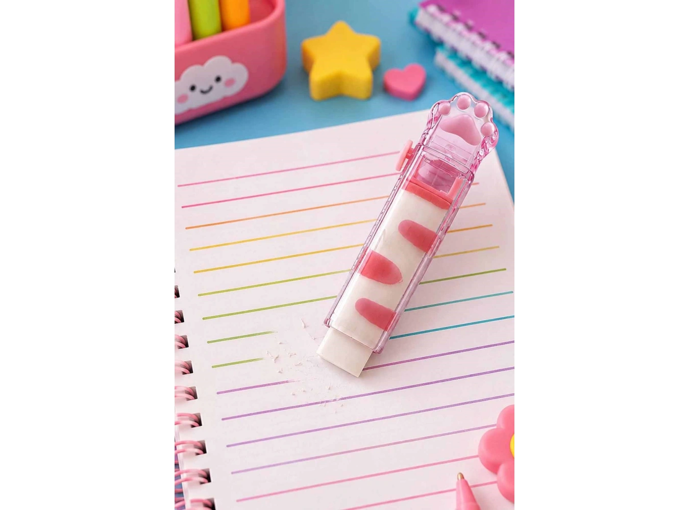 Pembe Renk Pati Figürlü Silgi