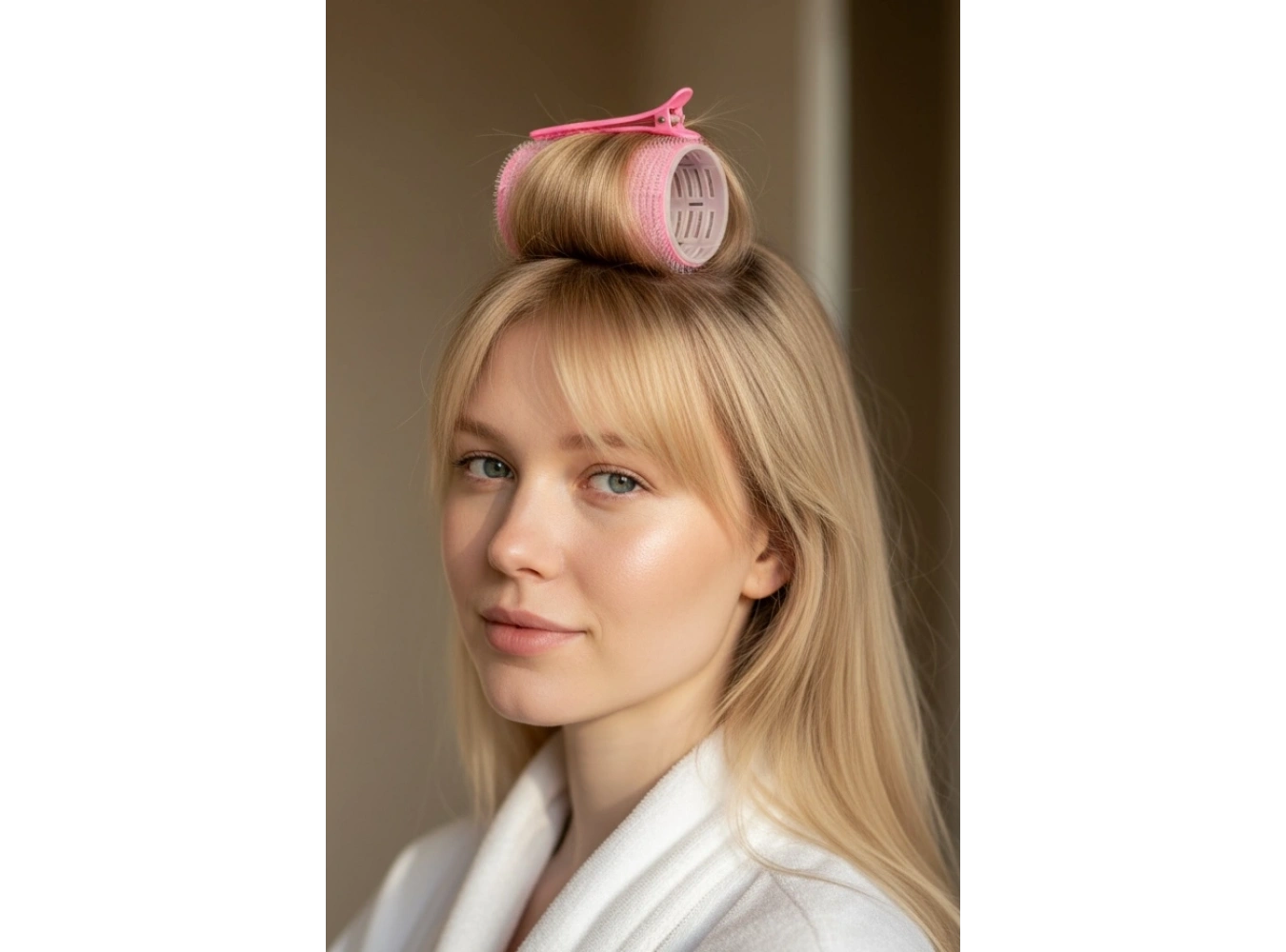 Pembe Renk Pens Ve Cırtlı/ Yapışkanlı Saç Bigudisi /Orta Boy