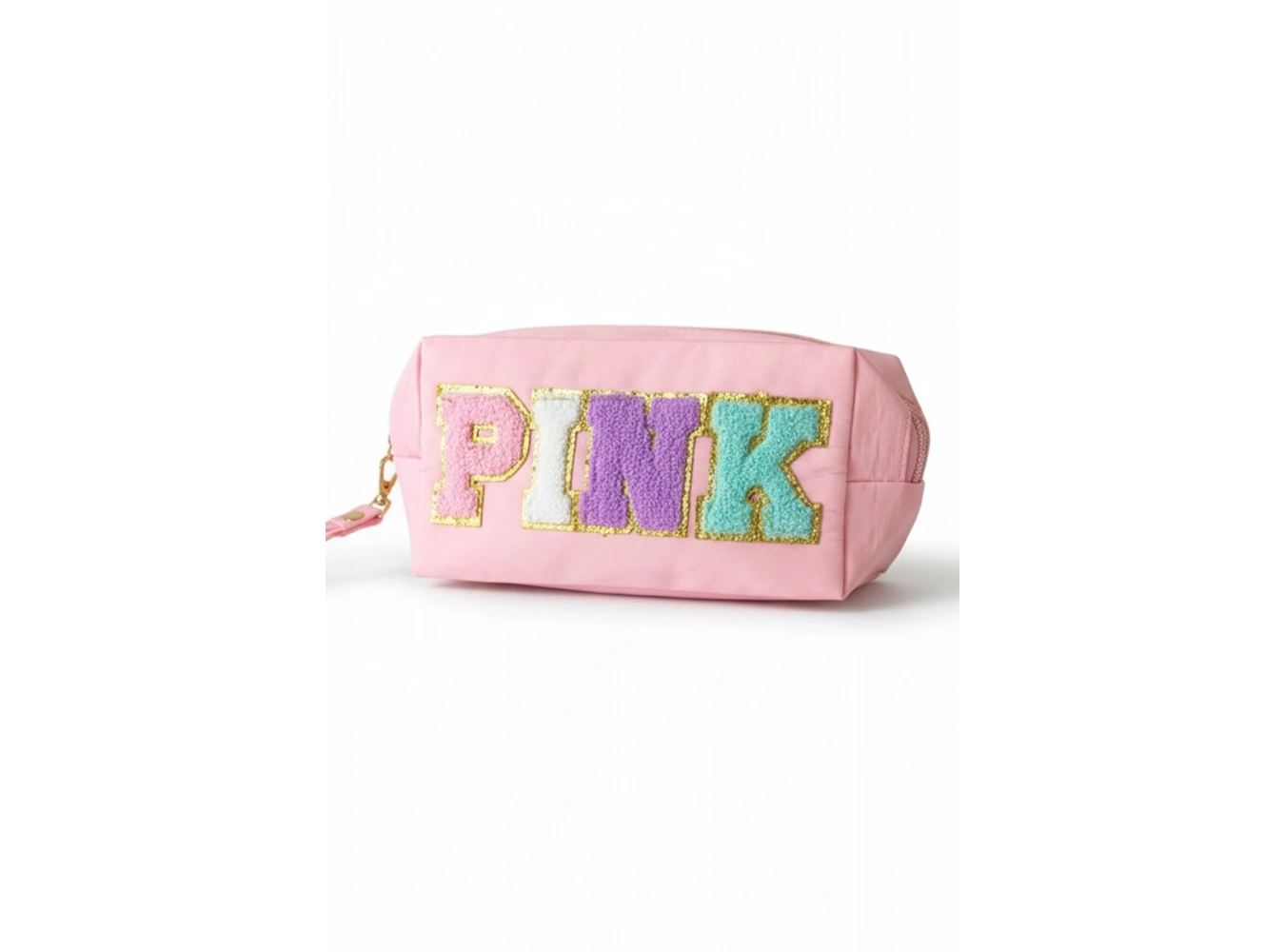 Pembe Renk Pink Yazılı makyaj Çantası