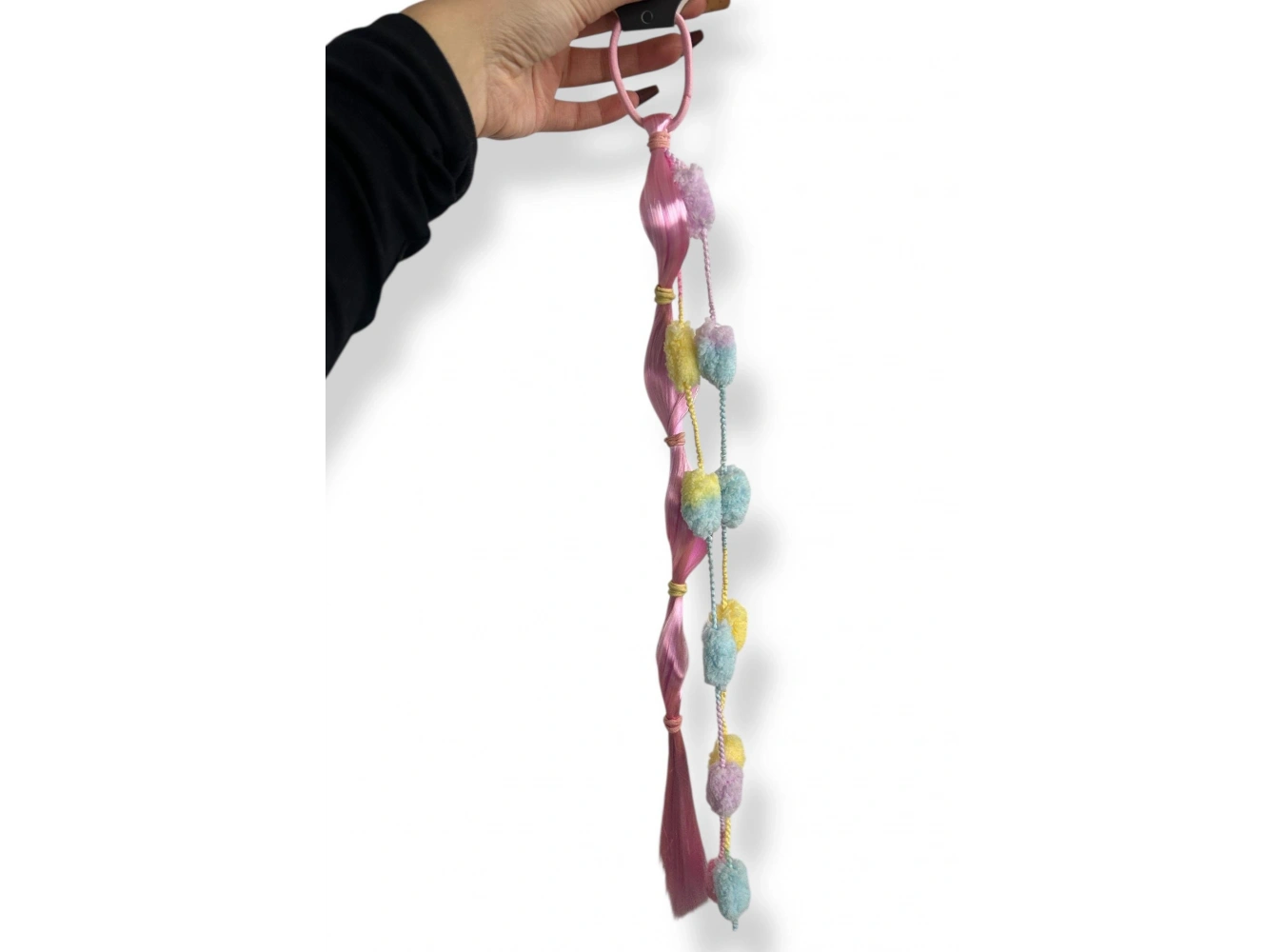 Pembe Renk Saç Detaylı Lastik Toka