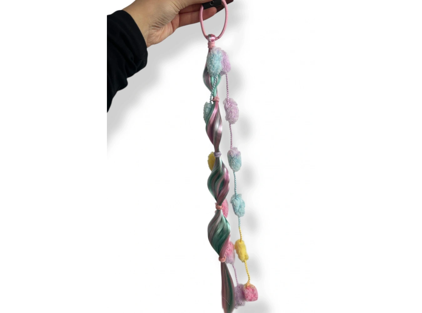 Pembe Renk Saç Detaylı Lastik Toka