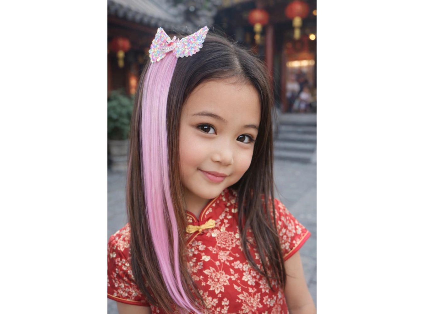 Pembe Renk Saçlı Unicorn Figürlü Yan Toka