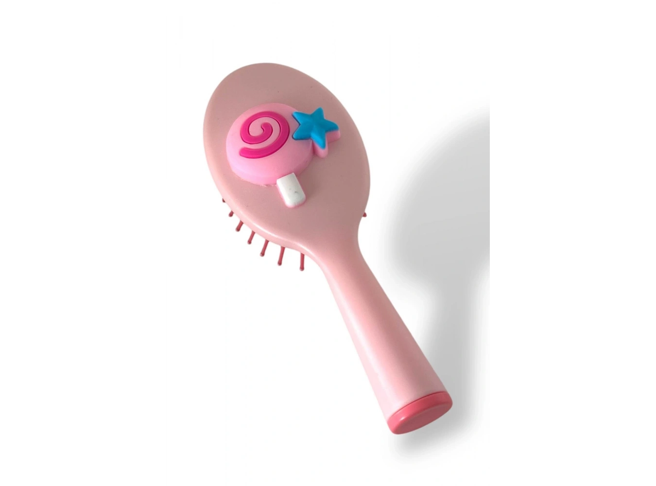 Pembe Renk Şeker Figürlü Saç Tarama Fırçası/ Tarak