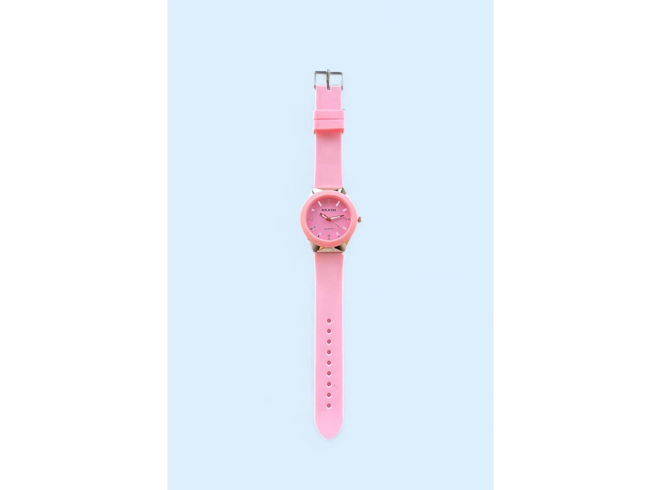 Pembe Renk Silikon Kordonlu Kadın Saat