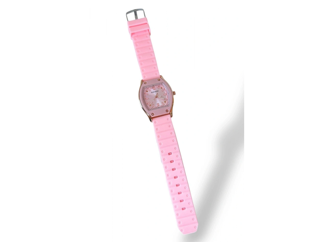 Pembe Renk Silikon Kordonlu Kadın Saat