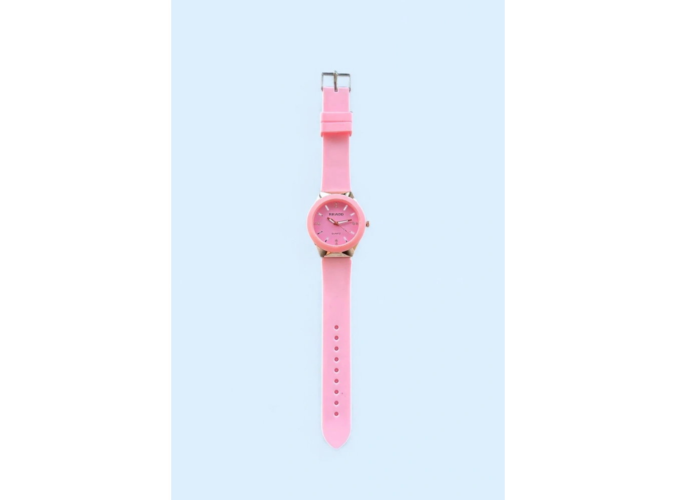 Pembe Renk Silikon Kordonlu Kadın Saat