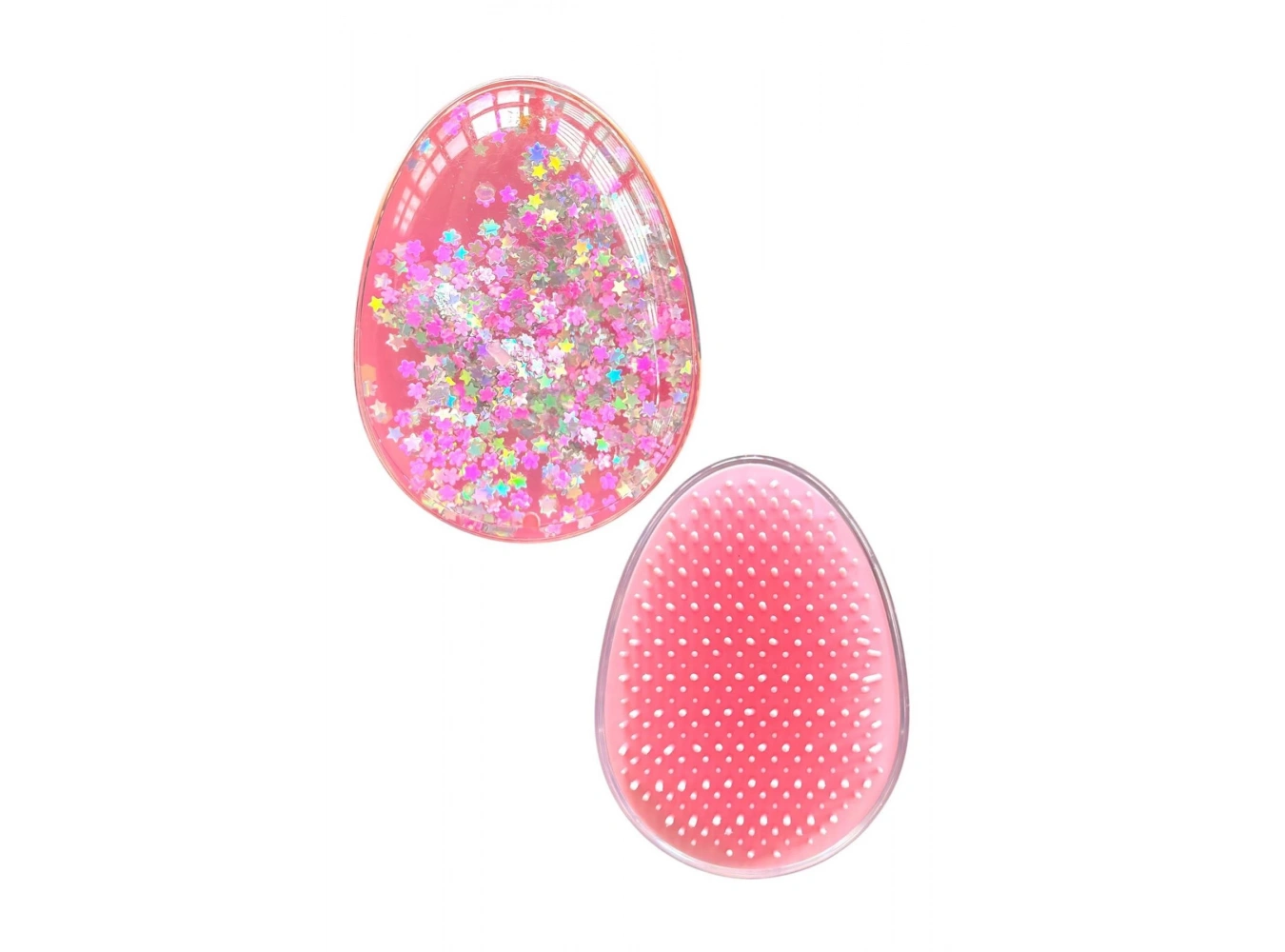 Pembe Renk Sim Detaylı Taşınabilir Saç Tarama Fırçası/ Tarak