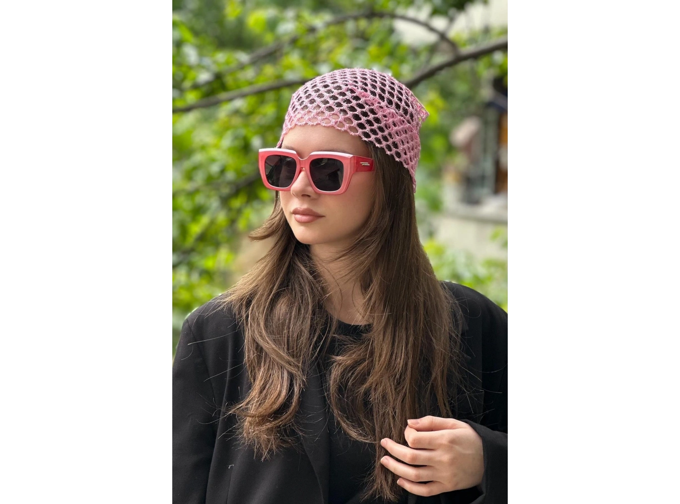 Pembe Renk Simli Fular