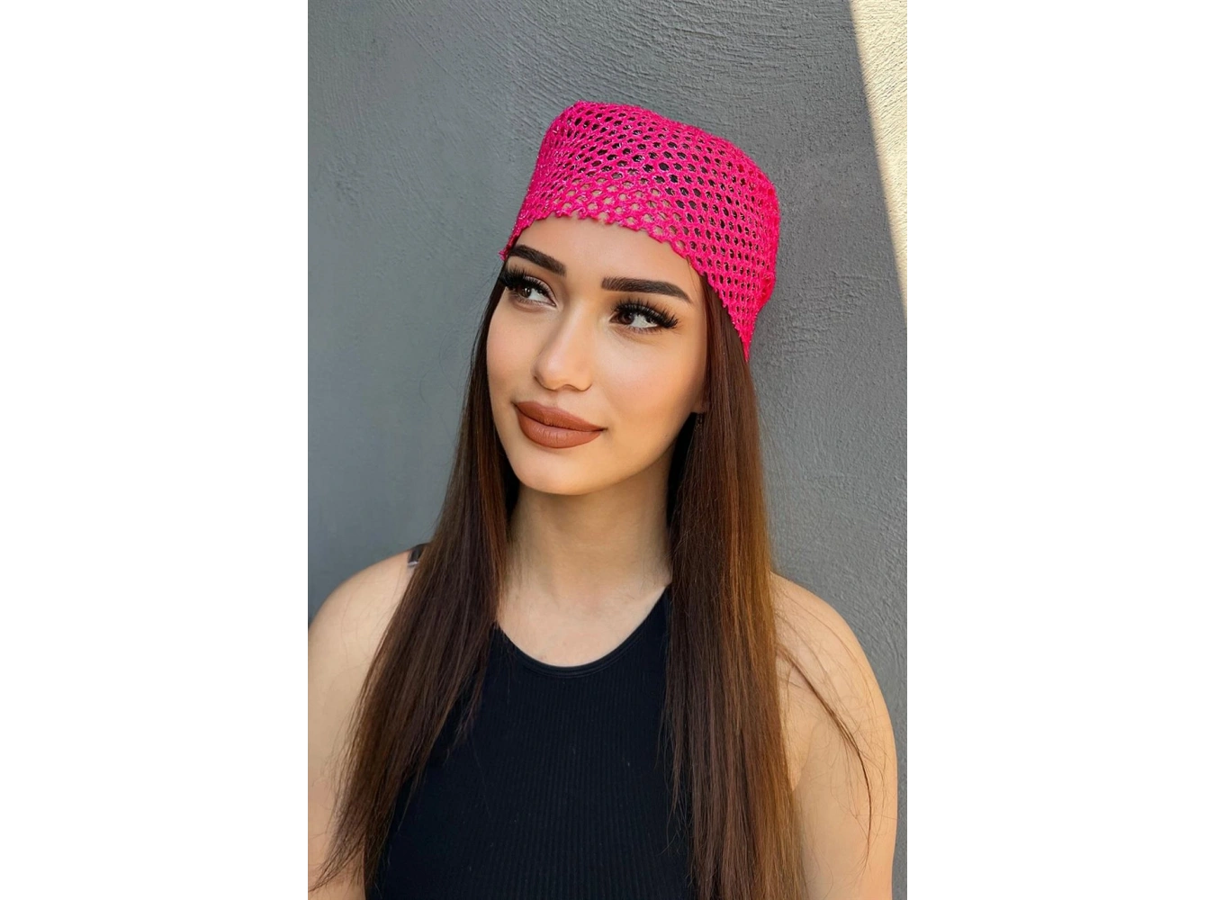 Pembe Renk Simli Fular