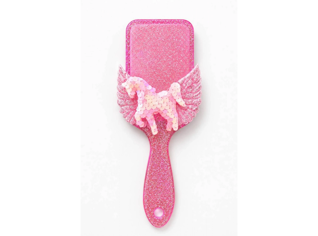 Pembe  Renk Simli Unicorn  Figürlü Saç Tarama Fırçası/Tarak