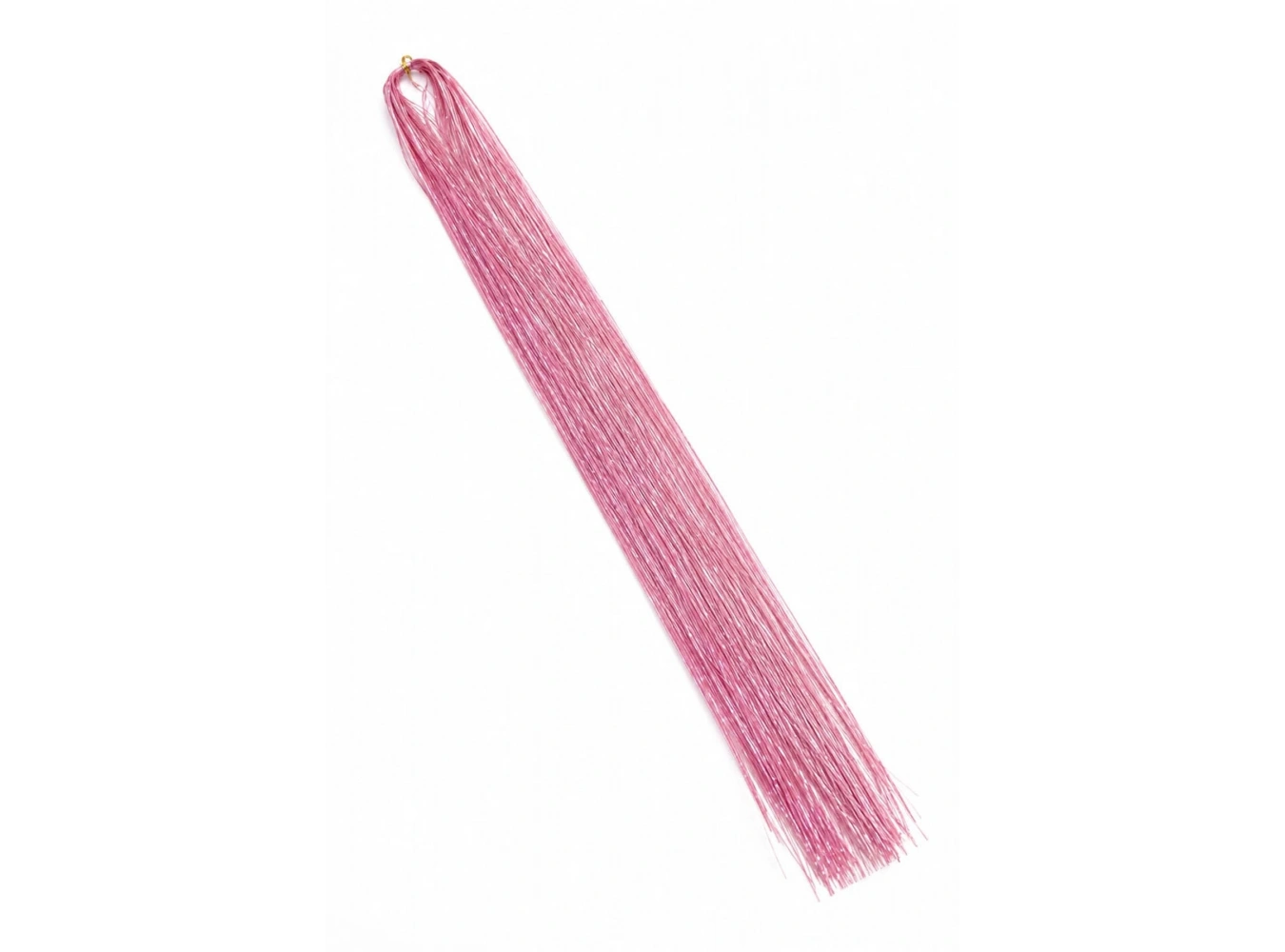 Pembe Renk Simli Yan Postiş Hair Tinsel Shiny Hair (50 Cm)