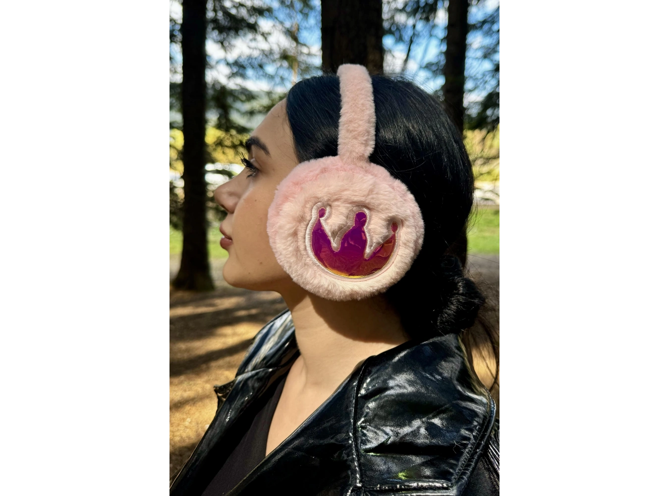 Pembe Renk Taç Figürlü Peluş Kulaklık