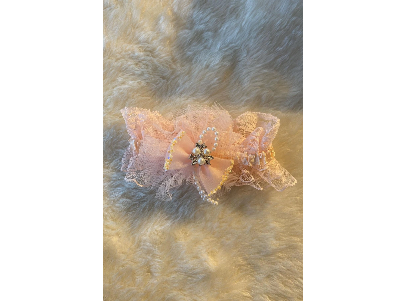 Pembe Renk Taş Detaylı Çocuk Saç Bandı