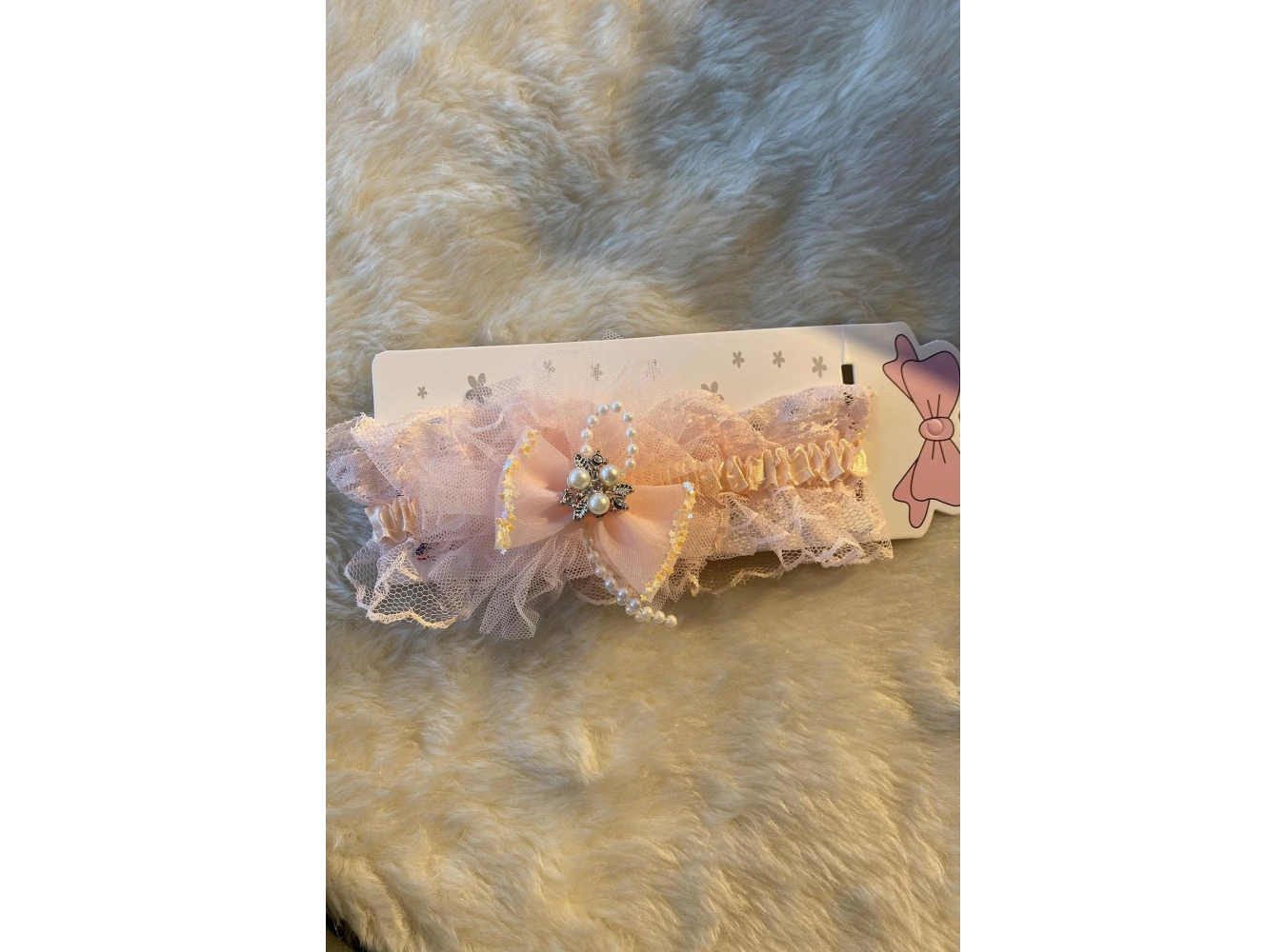 Pembe Renk Taş Detaylı Çocuk Saç Bandı