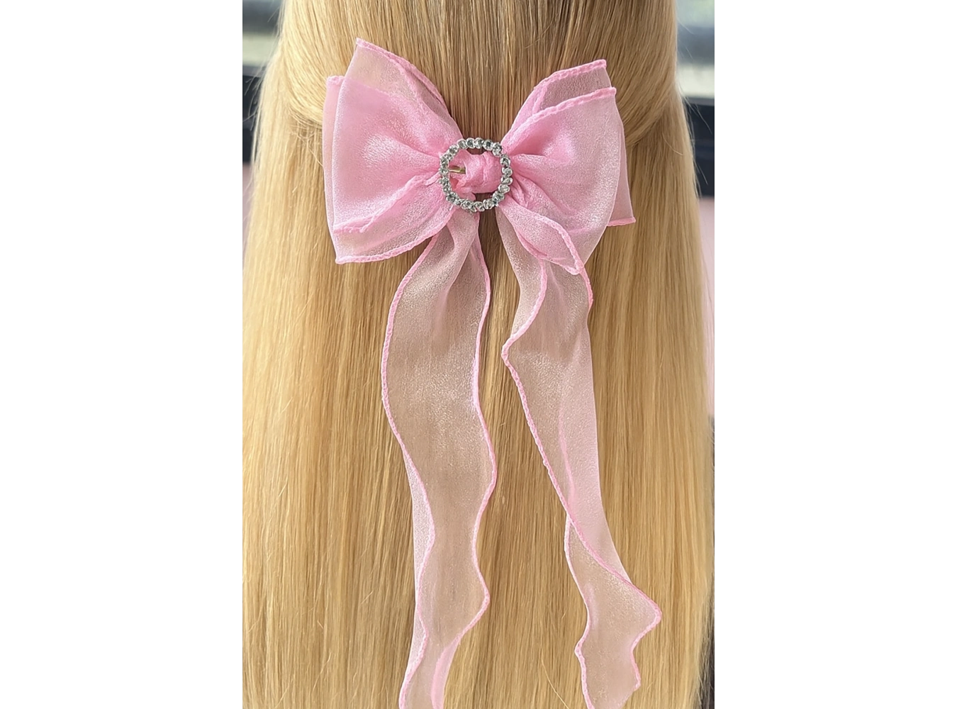 Pembe Renk Taş Detaylı Kurdele Figürlü Otomat Toka