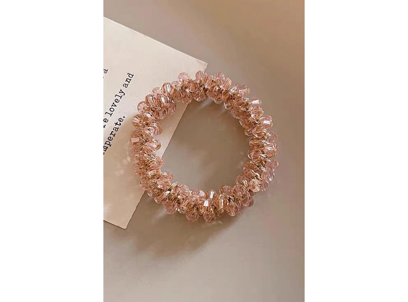 Pembe Renk Taşlı Lastik Toka