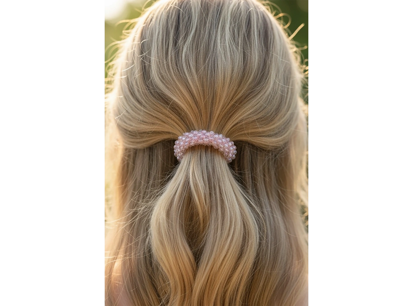 Pembe Renk Taşlı Lastik Toka