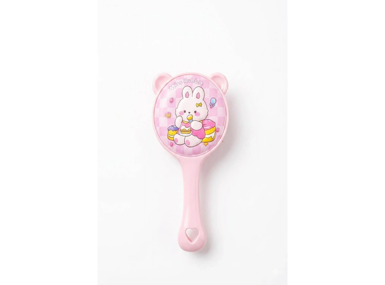 Pembe Renk Tavşan Figürlü Çocuk Saç Tarama Fırçası/Tarak