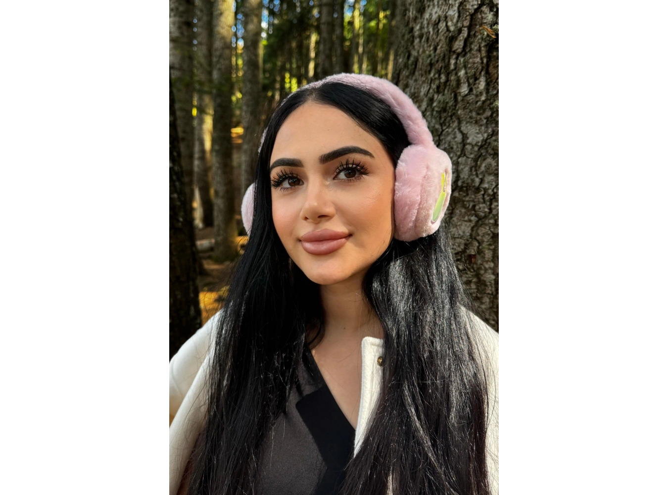 Pembe Renk Tavşan Figürlü Peluş Kulaklık