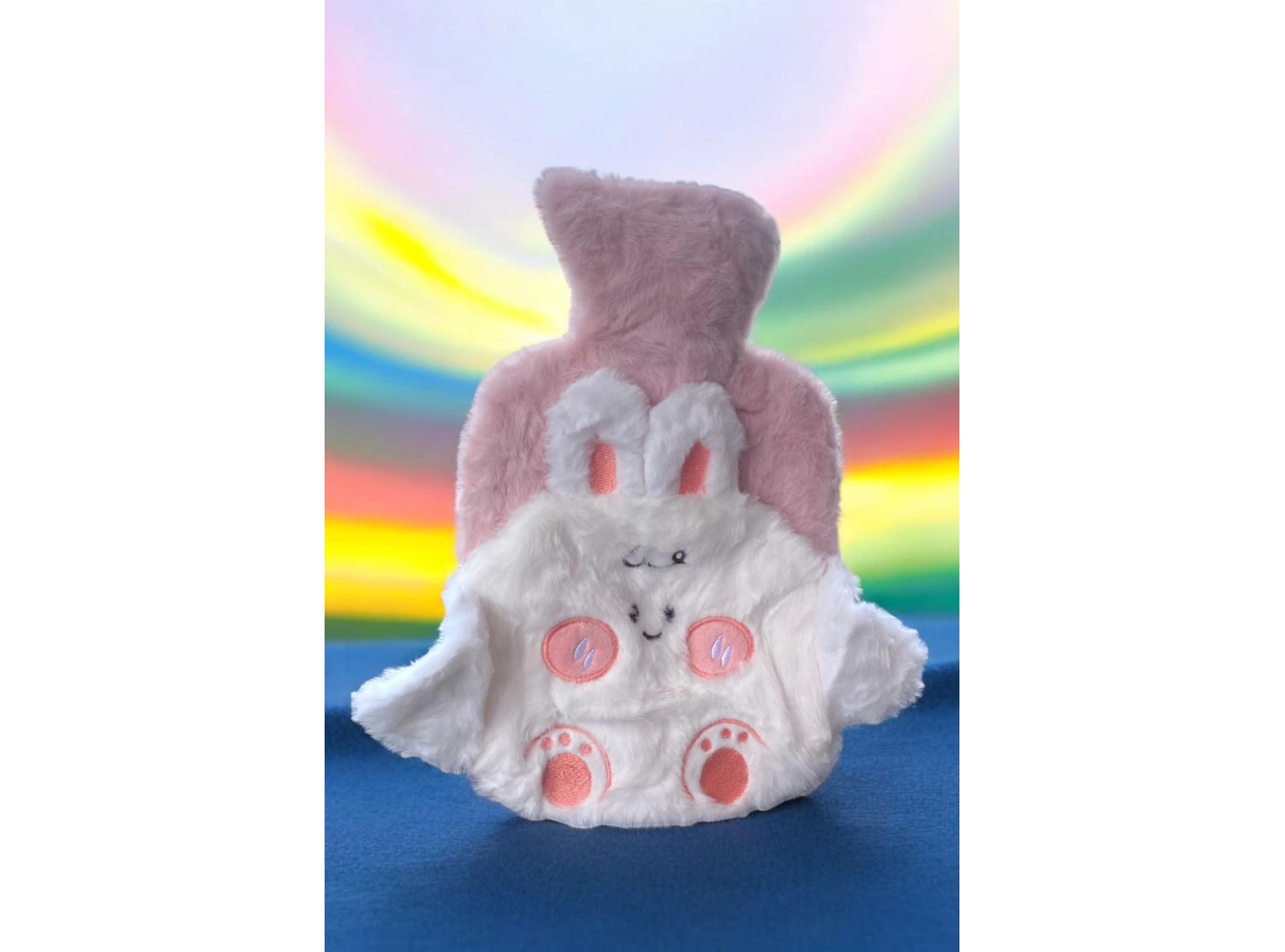 Pembe Renk Tavşan Figürlü Peluş Su Torbası