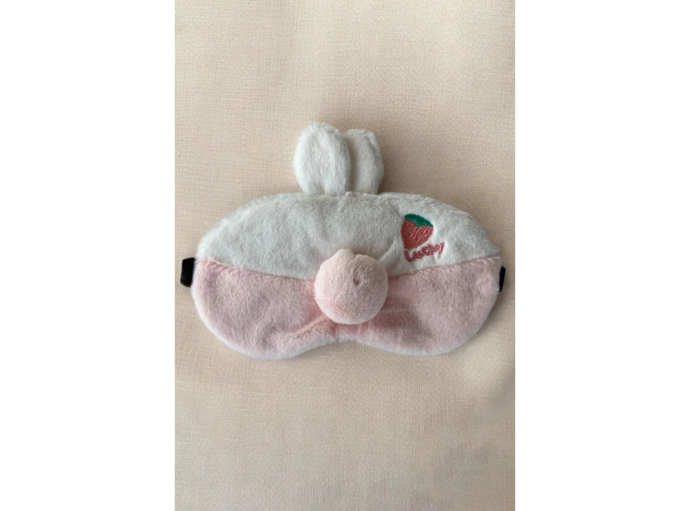 Pembe Renk Tavşan Figürlü Peluş Uyku Bandı