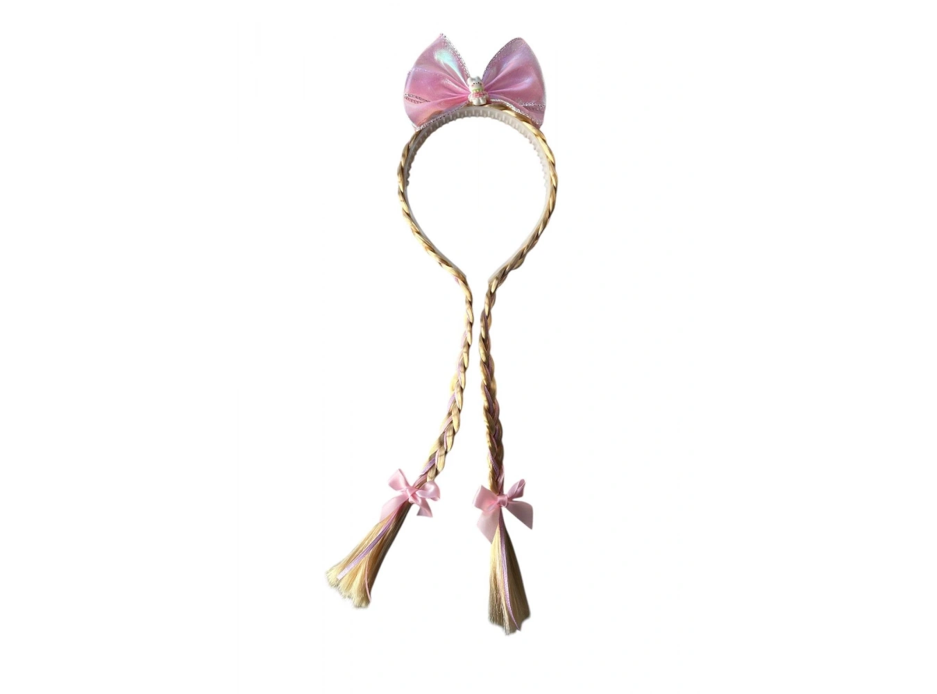 Pembe Renk Tavşan Figürlü Saç Detaylı Taç