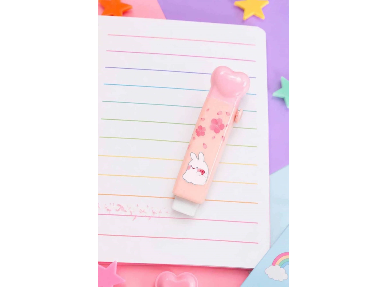 Pembe Renk Tavşan Figürlü Silgi