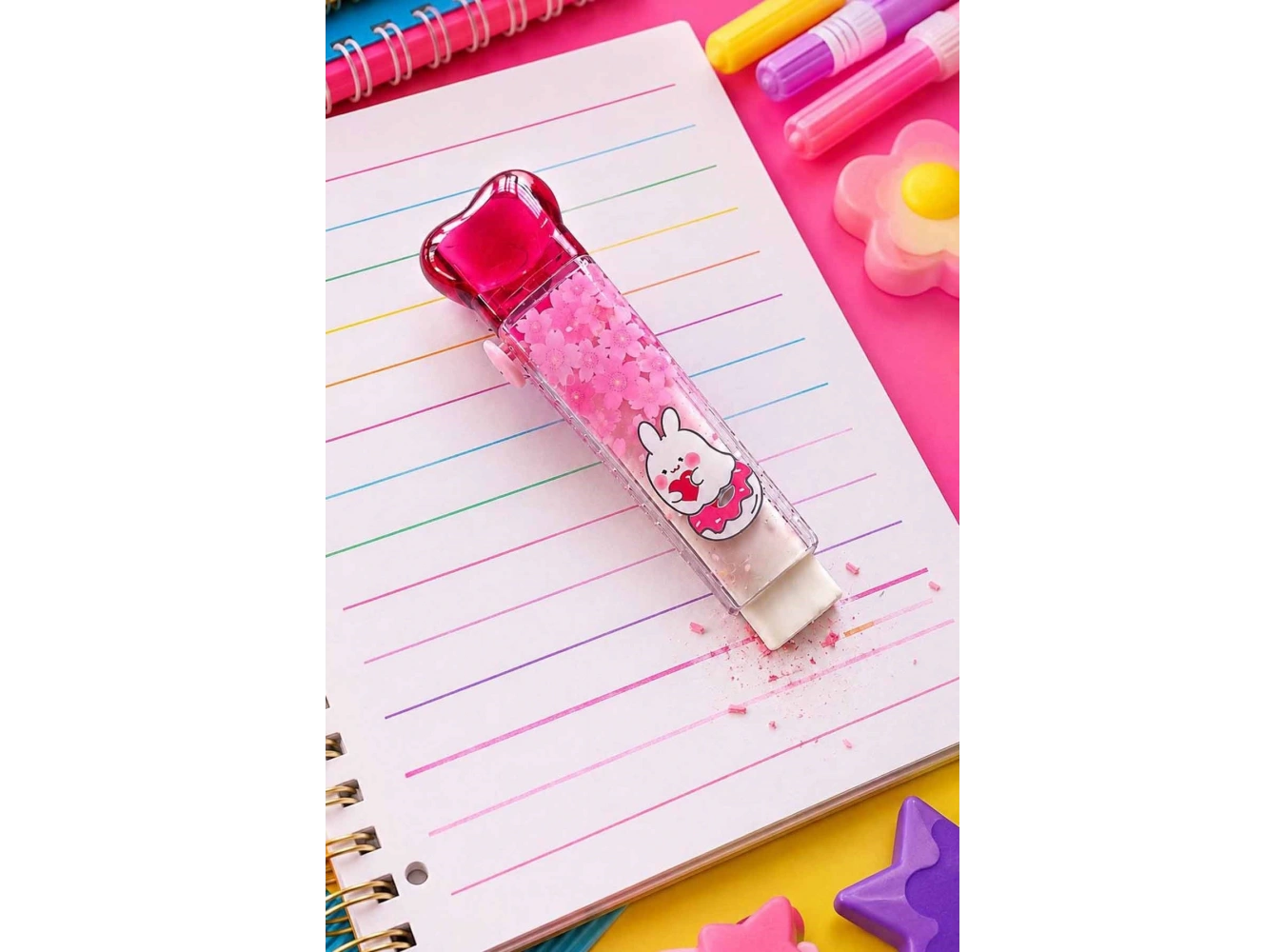 Pembe Renk Tavşan Figürlü Silgi